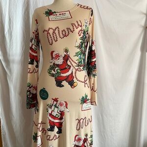 EUC Christmas Bodycon Maxi Dress Size Medium